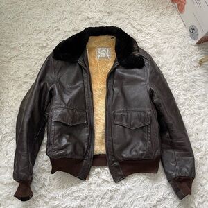 Georgetown Leather shearling A-2 flight jacket bomber heavy